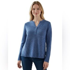 DressBarn Women's Heathered Blue V-Neck Sweater